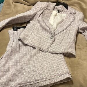 White House Black Market Lavender Tweed Suit